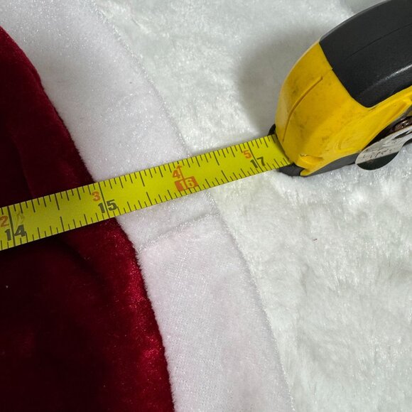 Mini Red & White Velvet Christmas Tree Skirt With Hook & Loop Closure - Picture 5 of 7